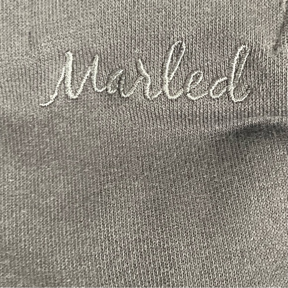 Marled French Terry Sweatshirt Shawl Collar Long Sleeve Pullover Size L Gray NWT - Picture 5 of 10